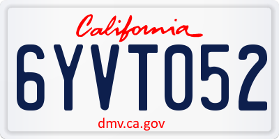 CA license plate 6YVT052