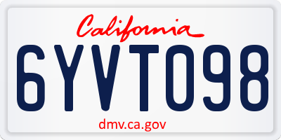 CA license plate 6YVT098