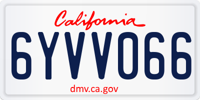 CA license plate 6YVV066