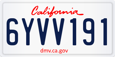 CA license plate 6YVV191