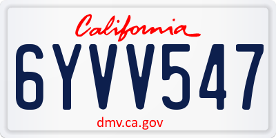 CA license plate 6YVV547
