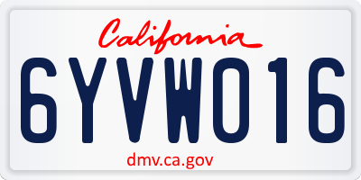 CA license plate 6YVW016