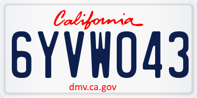 CA license plate 6YVW043