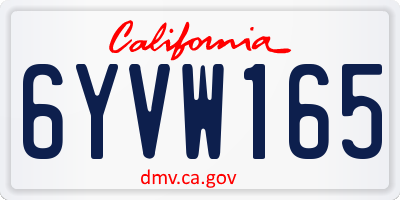 CA license plate 6YVW165