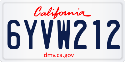 CA license plate 6YVW212