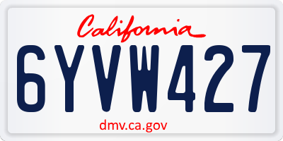 CA license plate 6YVW427