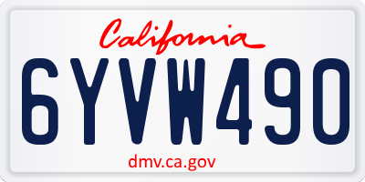 CA license plate 6YVW490