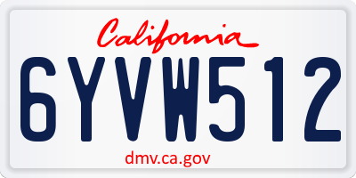 CA license plate 6YVW512