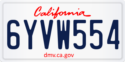 CA license plate 6YVW554