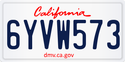 CA license plate 6YVW573