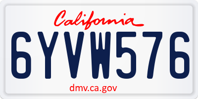 CA license plate 6YVW576
