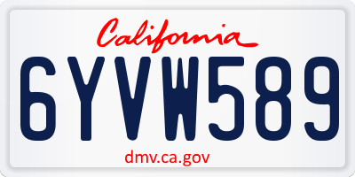 CA license plate 6YVW589