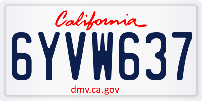 CA license plate 6YVW637