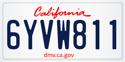 CA license plate 6YVW811