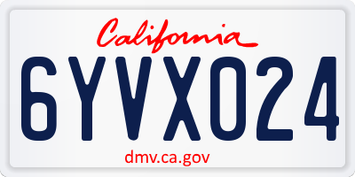 CA license plate 6YVX024