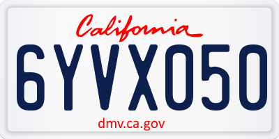 CA license plate 6YVX050