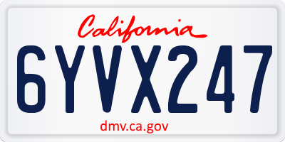 CA license plate 6YVX247
