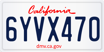 CA license plate 6YVX470