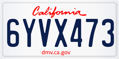CA license plate 6YVX473