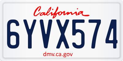 CA license plate 6YVX574