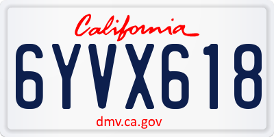 CA license plate 6YVX618