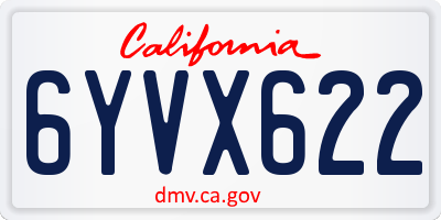 CA license plate 6YVX622