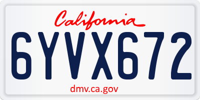 CA license plate 6YVX672
