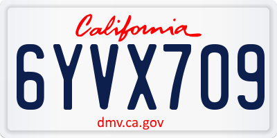 CA license plate 6YVX709