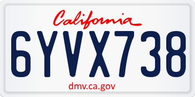 CA license plate 6YVX738