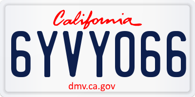 CA license plate 6YVY066