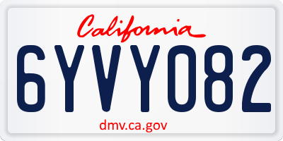 CA license plate 6YVY082