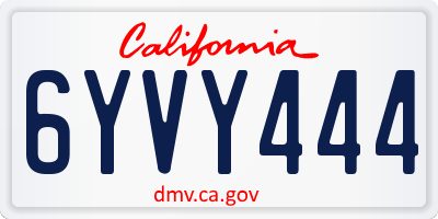 CA license plate 6YVY444