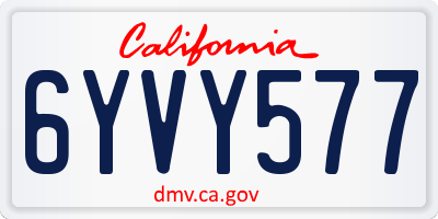 CA license plate 6YVY577