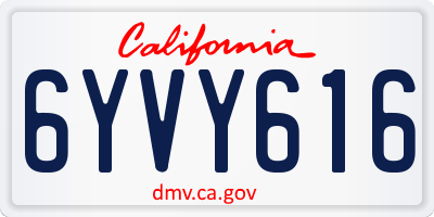 CA license plate 6YVY616