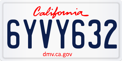 CA license plate 6YVY632