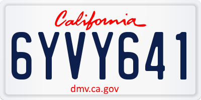 CA license plate 6YVY641