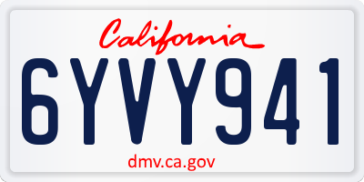 CA license plate 6YVY941