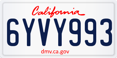 CA license plate 6YVY993