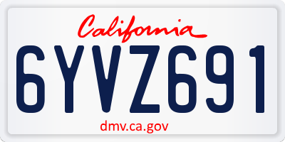 CA license plate 6YVZ691