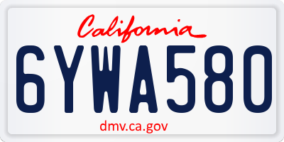 CA license plate 6YWA580