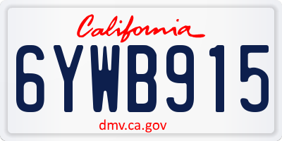 CA license plate 6YWB915