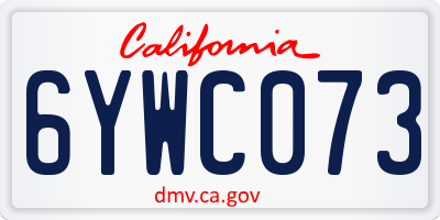 CA license plate 6YWC073