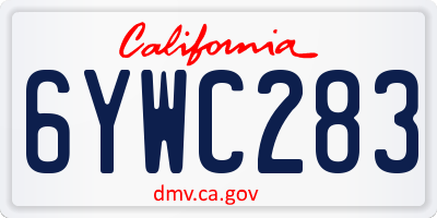 CA license plate 6YWC283