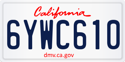 CA license plate 6YWC610