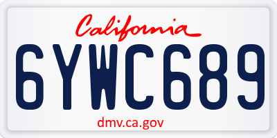 CA license plate 6YWC689