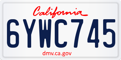 CA license plate 6YWC745