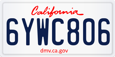 CA license plate 6YWC806