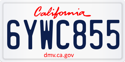 CA license plate 6YWC855