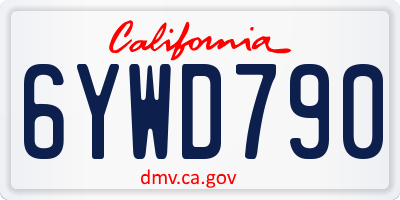 CA license plate 6YWD790