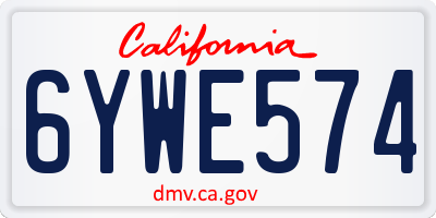 CA license plate 6YWE574